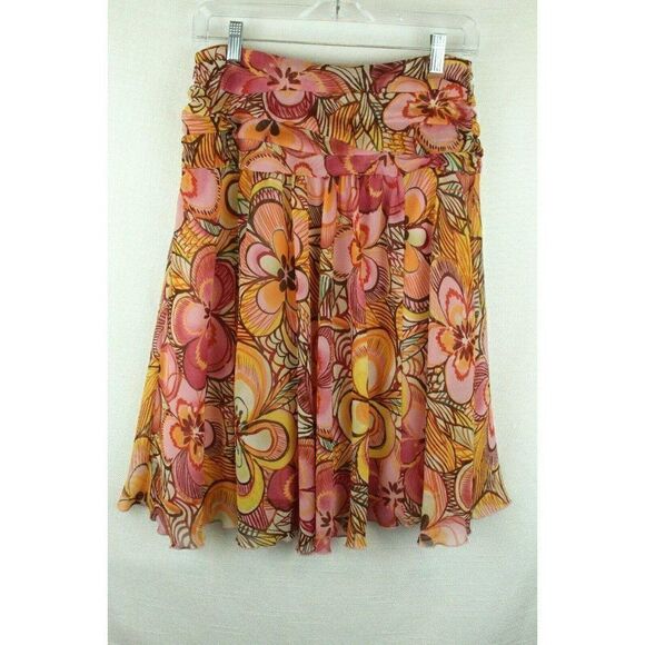 Nine & Co 4 Petite Skirt Floral Print Flare Womens - Picture 3 of 5
